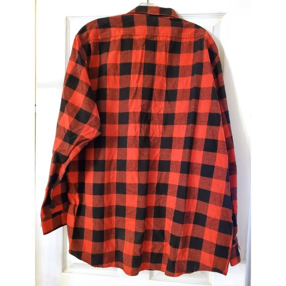 DESIGN IN ITALY MENS RED AND BLACK PLAID FLANNEL SHIRT SIZE 2X NWOT - Picture 4 of 7
